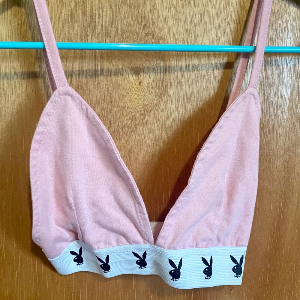 Playboy x Missguided Pink Triangle Bra